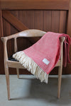 Mt Somers Station Lambs Wool Blanket - Raspberry Herringbone