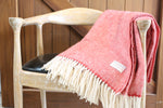 Mt Somers Station Lambs Wool Blanket - Raspberry Basket Weave