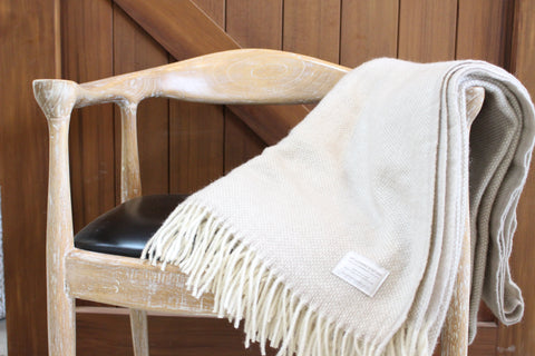 Mt Somers Station Lambs Wool Blanket - Napa Basket Weave